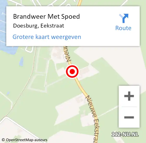 Locatie op kaart van de 112 melding: Brandweer Met Spoed Naar Doesburg, Eekstraat op 6 juni 2019 02:16