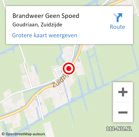 Locatie op kaart van de 112 melding: Brandweer Geen Spoed Naar Goudriaan, Zuidzijde op 6 juni 2019 03:18