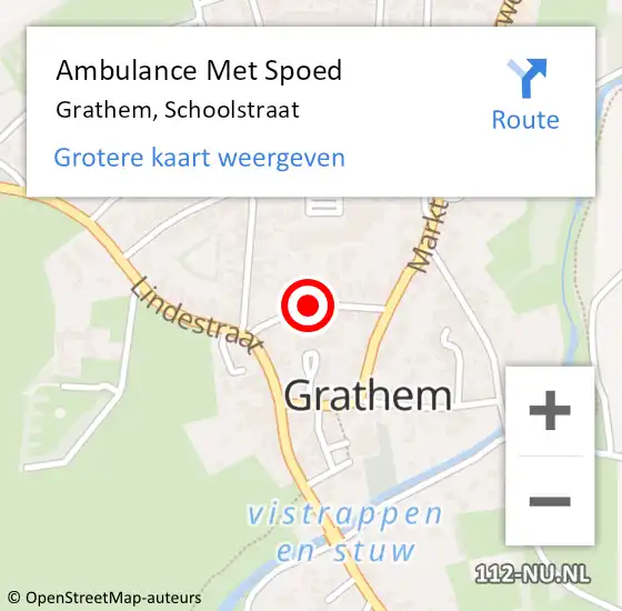 Locatie op kaart van de 112 melding: Ambulance Met Spoed Naar Grathem, Schoolstraat op 6 juni 2019 03:59