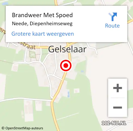 Locatie op kaart van de 112 melding: Brandweer Met Spoed Naar Neede, Diepenheimseweg op 6 juni 2019 05:44