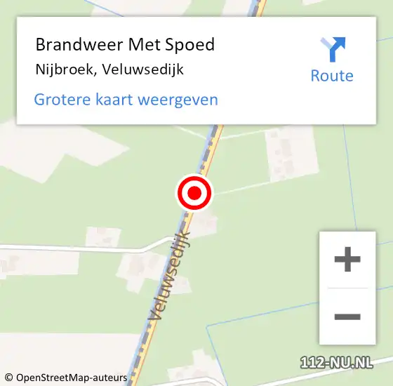 Locatie op kaart van de 112 melding: Brandweer Met Spoed Naar Nijbroek, Veluwsedijk op 6 juni 2019 05:56