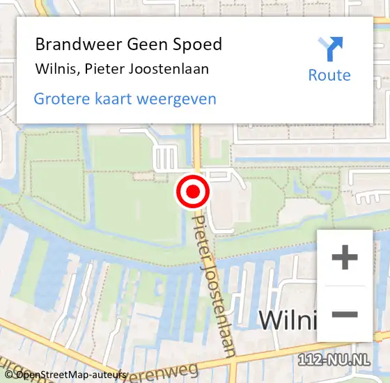 Locatie op kaart van de 112 melding: Brandweer Geen Spoed Naar Wilnis, Pieter Joostenlaan op 6 juni 2019 05:58