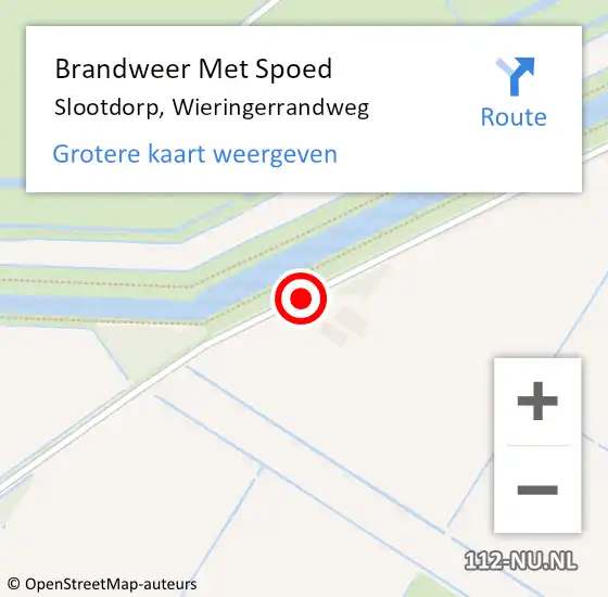 Locatie op kaart van de 112 melding: Brandweer Met Spoed Naar Slootdorp, Wieringerrandweg op 6 juni 2019 06:15