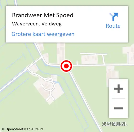 Locatie op kaart van de 112 melding: Brandweer Met Spoed Naar Waverveen, Veldweg op 6 juni 2019 06:30