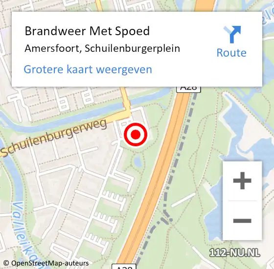 Locatie op kaart van de 112 melding: Brandweer Met Spoed Naar Amersfoort, Schuilenburgerplein op 6 juni 2019 07:23