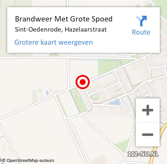 Locatie op kaart van de 112 melding: Brandweer Met Grote Spoed Naar Sint-Oedenrode, Hazelaarstraat op 6 juni 2019 07:31