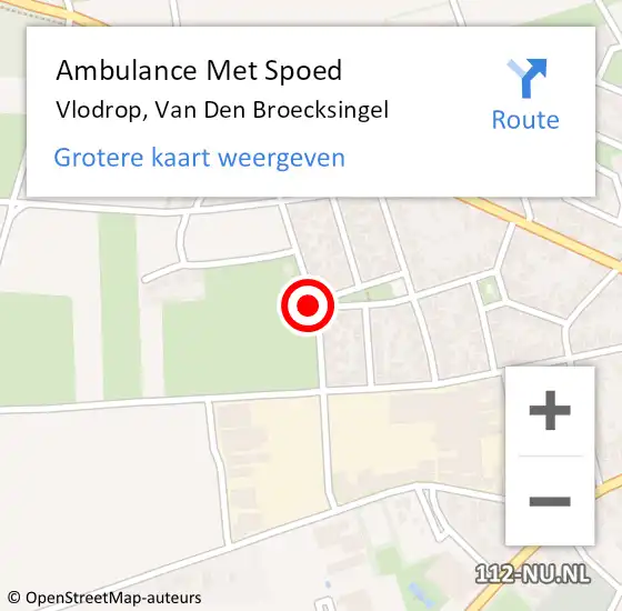 Locatie op kaart van de 112 melding: Ambulance Met Spoed Naar Vlodrop, Van Den Broecksingel op 6 juni 2019 09:38