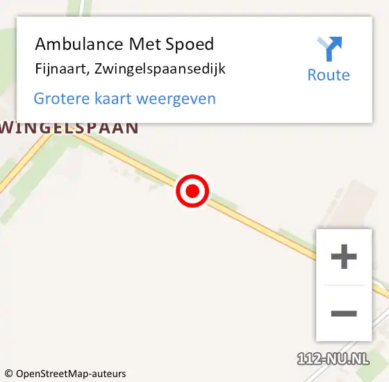 Locatie op kaart van de 112 melding: Ambulance Met Spoed Naar Fijnaart, Zwingelspaansedijk op 6 juni 2019 14:13