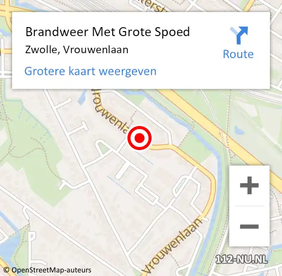 Locatie op kaart van de 112 melding: Brandweer Met Grote Spoed Naar Zwolle, Vrouwenlaan op 6 juni 2019 15:24