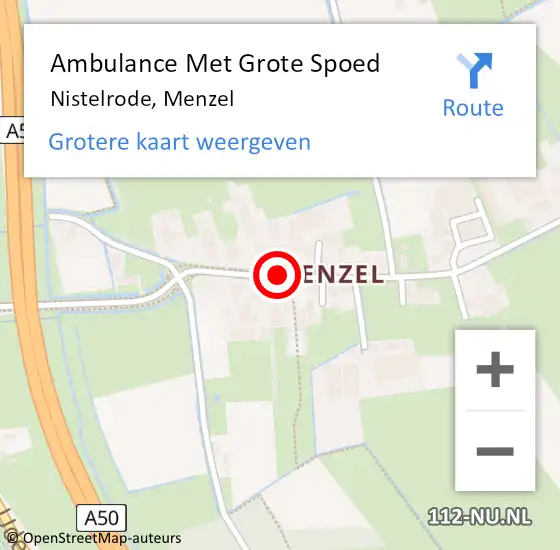 Locatie op kaart van de 112 melding: Ambulance Met Grote Spoed Naar Nistelrode, Menzel op 6 juni 2019 15:34