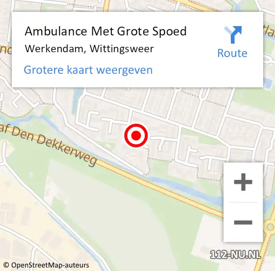 Locatie op kaart van de 112 melding: Ambulance Met Grote Spoed Naar Werkendam, Wittingsweer op 6 juni 2019 15:40