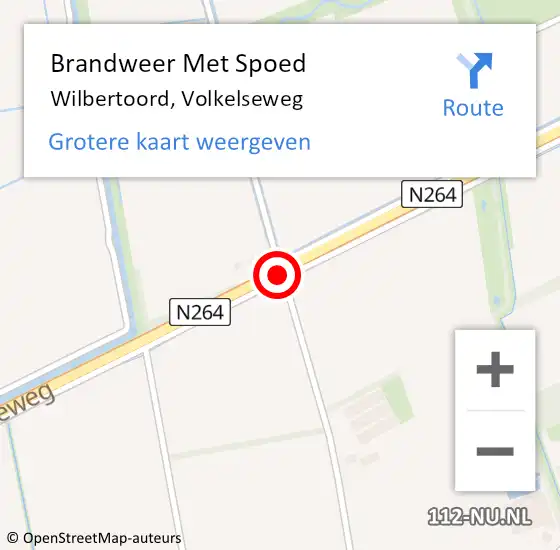 Locatie op kaart van de 112 melding: Brandweer Met Spoed Naar Wilbertoord, Volkelseweg op 6 juni 2019 16:00