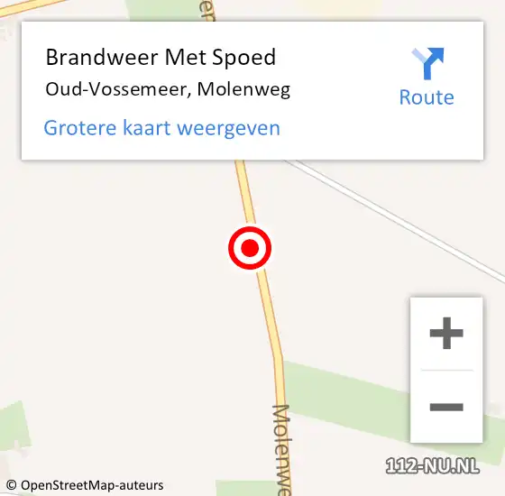 Locatie op kaart van de 112 melding: Brandweer Met Spoed Naar Oud-Vossemeer, Molenweg op 6 juni 2019 18:56