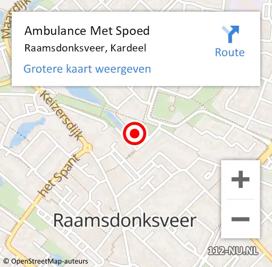 Locatie op kaart van de 112 melding: Ambulance Met Spoed Naar Raamsdonksveer, Kardeel op 6 juni 2019 19:38