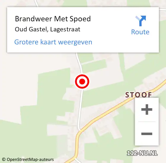 Locatie op kaart van de 112 melding: Brandweer Met Spoed Naar Oud Gastel, Lagestraat op 6 juni 2019 19:45