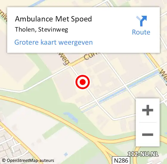 Locatie op kaart van de 112 melding: Ambulance Met Spoed Naar Tholen, Stevinweg op 6 juni 2019 22:19