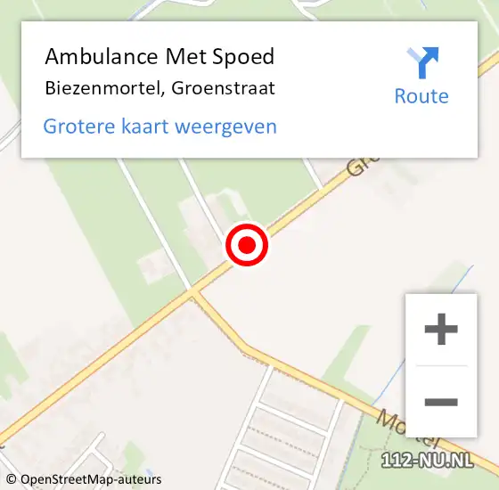 Locatie op kaart van de 112 melding: Ambulance Met Spoed Naar Udenhout, Groenstraat op 6 juni 2019 22:55