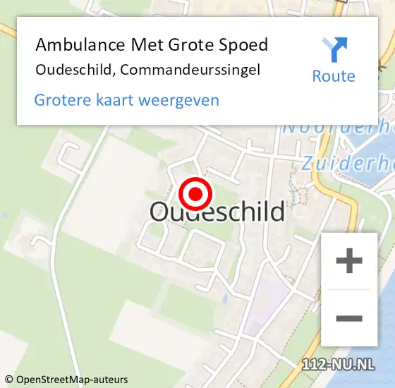 Locatie op kaart van de 112 melding: Ambulance Met Grote Spoed Naar Oudeschild, Commandeurssingel op 7 juni 2019 00:44