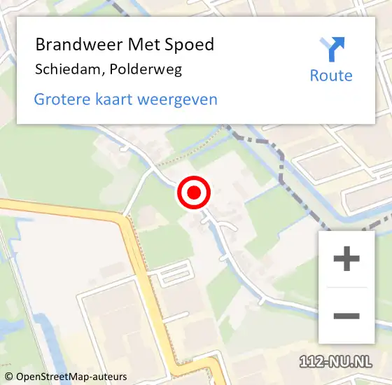 Locatie op kaart van de 112 melding: Brandweer Met Spoed Naar Schiedam, Polderweg op 7 juni 2019 07:31