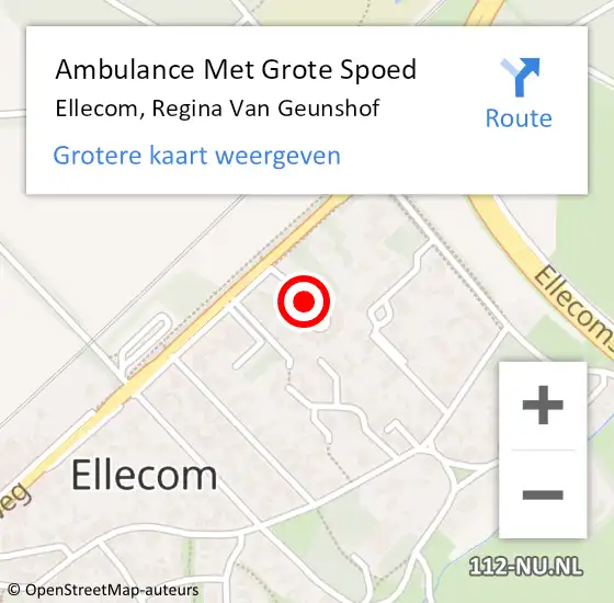 Locatie op kaart van de 112 melding: Ambulance Met Grote Spoed Naar Ellecom, Regina Van Geunshof op 3 april 2014 15:08