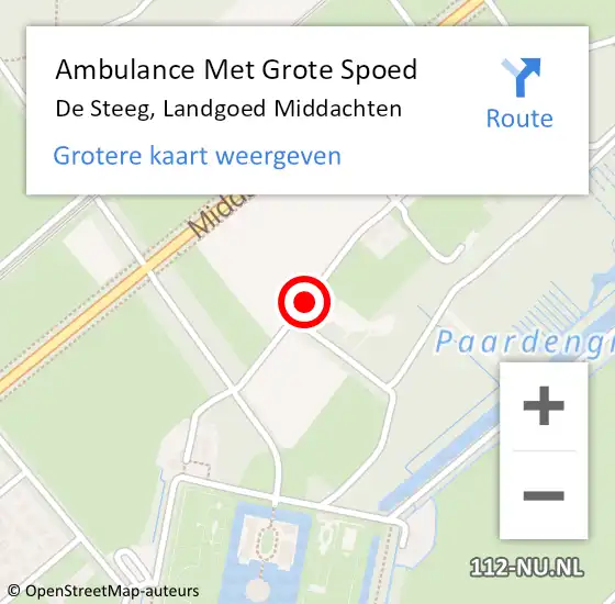 Locatie op kaart van de 112 melding: Ambulance Met Grote Spoed Naar De Steeg, Landgoed Middachten op 7 juni 2019 08:29