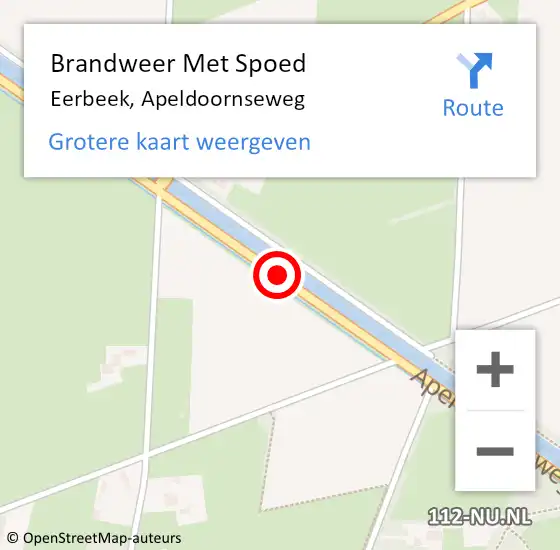 Locatie op kaart van de 112 melding: Brandweer Met Spoed Naar Eerbeek, Apeldoornseweg op 7 juni 2019 08:34