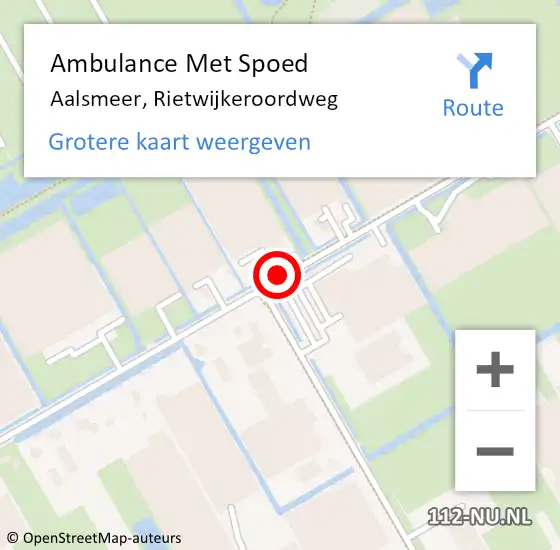 Locatie op kaart van de 112 melding: Ambulance Met Spoed Naar Aalsmeer, Rietwijkeroordweg op 7 juni 2019 10:23