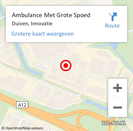 Locatie op kaart van de 112 melding: Ambulance Met Grote Spoed Naar Duiven, Innovatie op 7 juni 2019 11:30