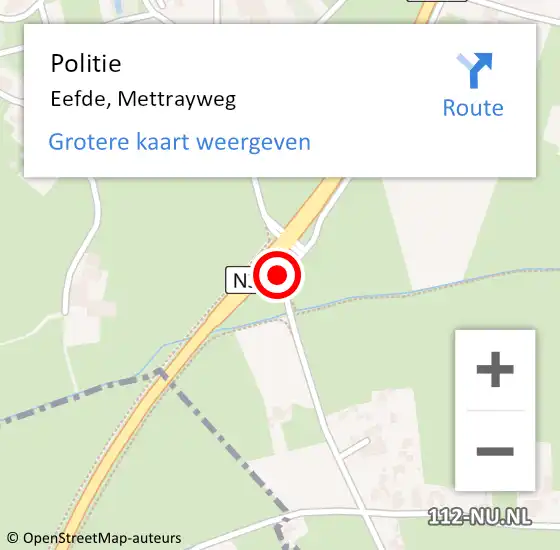 Locatie op kaart van de 112 melding: Politie Eefde, Mettrayweg op 7 juni 2019 11:52