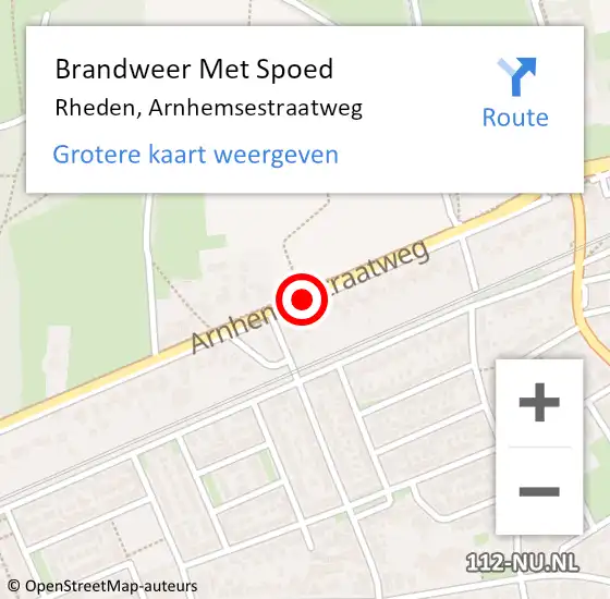 Locatie op kaart van de 112 melding: Brandweer Met Spoed Naar Rheden, Arnhemsestraatweg op 7 juni 2019 12:03