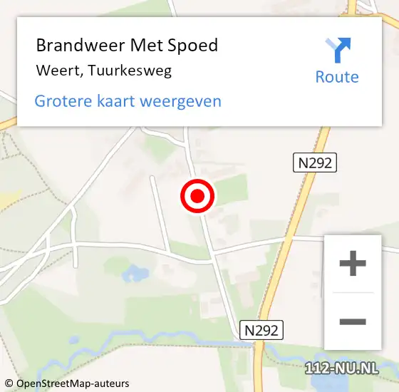 Locatie op kaart van de 112 melding: Brandweer Met Spoed Naar Weert, Tuurkesweg op 7 juni 2019 12:10