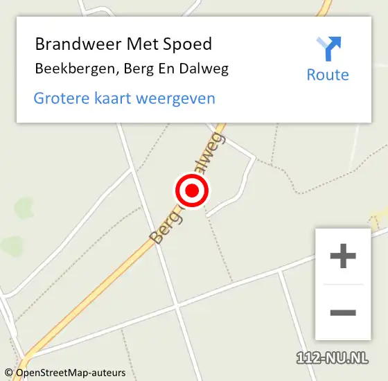 Locatie op kaart van de 112 melding: Brandweer Met Spoed Naar Beekbergen, Berg En Dalweg op 7 juni 2019 12:28