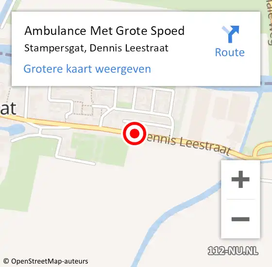Locatie op kaart van de 112 melding: Ambulance Met Grote Spoed Naar Stampersgat, Dennis Leestraat op 7 juni 2019 13:05
