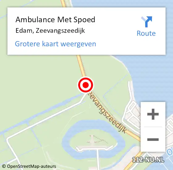 Locatie op kaart van de 112 melding: Ambulance Met Spoed Naar Edam, Zeevangszeedijk op 7 juni 2019 13:31