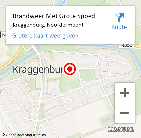Locatie op kaart van de 112 melding: Brandweer Met Grote Spoed Naar Kraggenburg, Noordermeent op 7 juni 2019 14:07