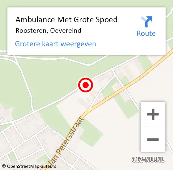 Locatie op kaart van de 112 melding: Ambulance Met Grote Spoed Naar Roosteren, Oevereind op 3 april 2014 15:44