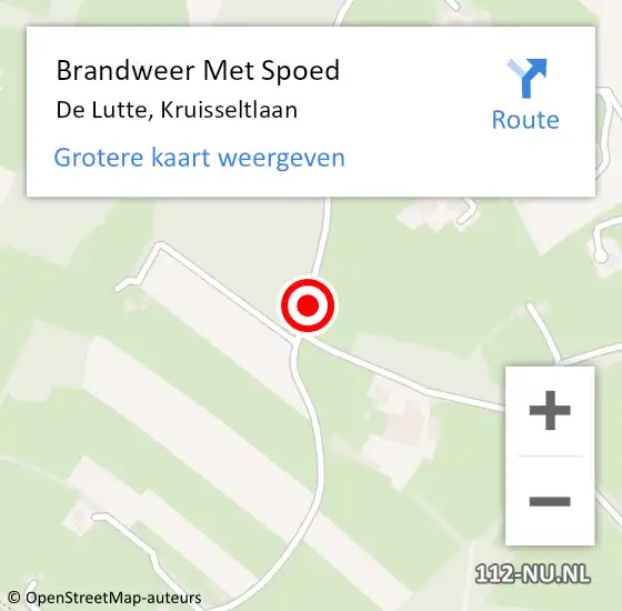Locatie op kaart van de 112 melding: Brandweer Met Spoed Naar De Lutte, Kruisseltlaan op 7 juni 2019 16:16