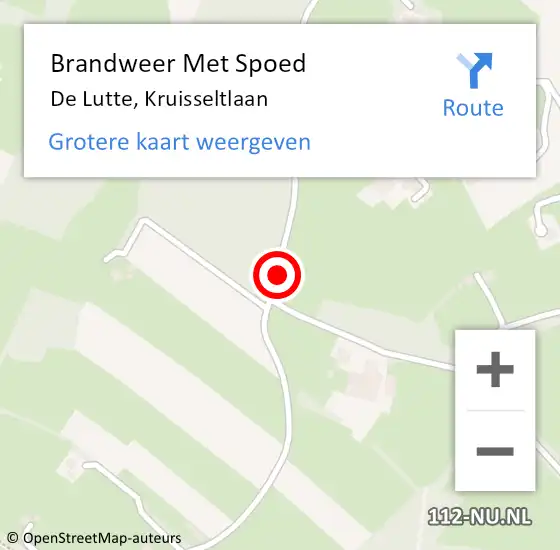 Locatie op kaart van de 112 melding: Brandweer Met Spoed Naar De Lutte, Kruisseltlaan op 7 juni 2019 16:25