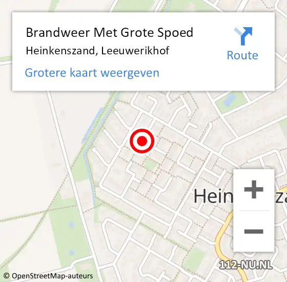 Locatie op kaart van de 112 melding: Brandweer Met Grote Spoed Naar Heinkenszand, Leeuwerikhof op 7 juni 2019 16:48