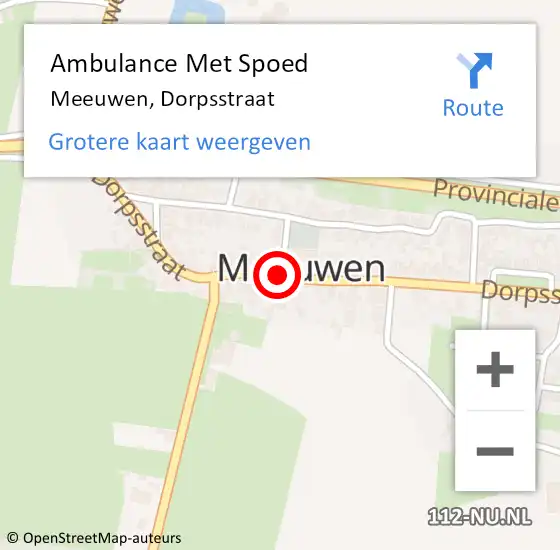 Locatie op kaart van de 112 melding: Ambulance Met Spoed Naar Meeuwen, Dorpsstraat op 7 juni 2019 17:48