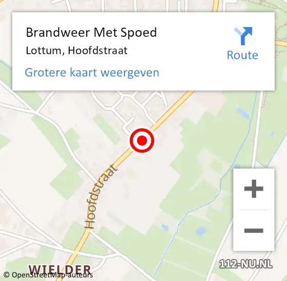 Locatie op kaart van de 112 melding: Brandweer Met Spoed Naar Lottum, Hoofdstraat op 7 juni 2019 18:08