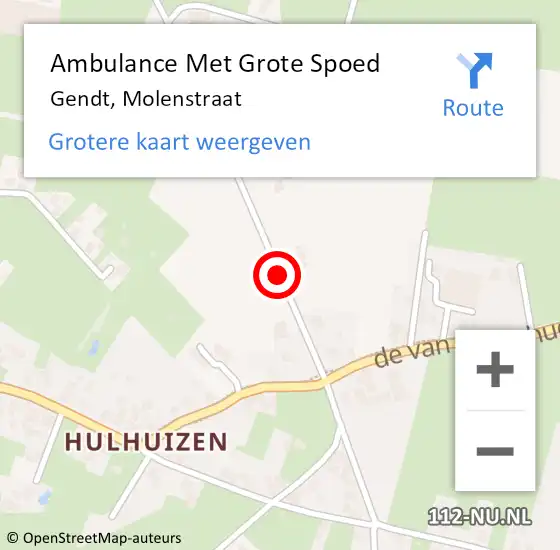 Locatie op kaart van de 112 melding: Ambulance Met Grote Spoed Naar Gendt, Molenstraat op 7 juni 2019 18:43