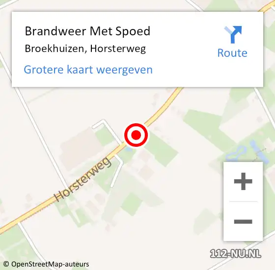 Locatie op kaart van de 112 melding: Brandweer Met Spoed Naar Broekhuizen, Horsterweg op 7 juni 2019 19:08