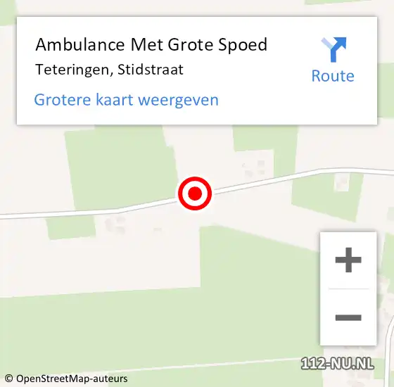 Locatie op kaart van de 112 melding: Ambulance Met Grote Spoed Naar Teteringen, Stidstraat op 7 juni 2019 19:46