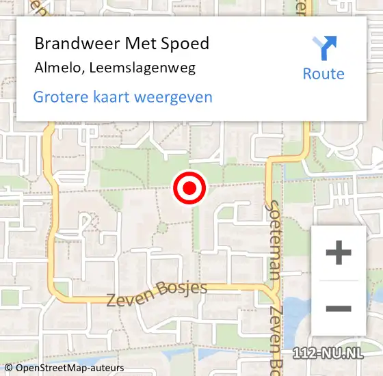 Locatie op kaart van de 112 melding: Brandweer Met Spoed Naar Almelo, Leemslagenweg op 7 juni 2019 20:02