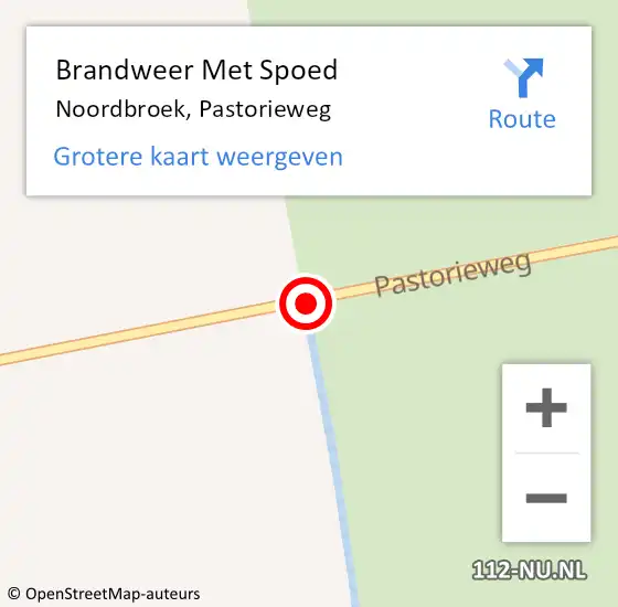 Locatie op kaart van de 112 melding: Brandweer Met Spoed Naar Noordbroek, Pastorieweg op 7 juni 2019 20:23