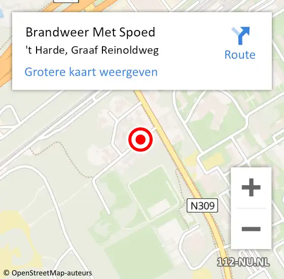 Locatie op kaart van de 112 melding: Brandweer Met Spoed Naar 't Harde, Graaf Reinoldweg op 7 juni 2019 20:54