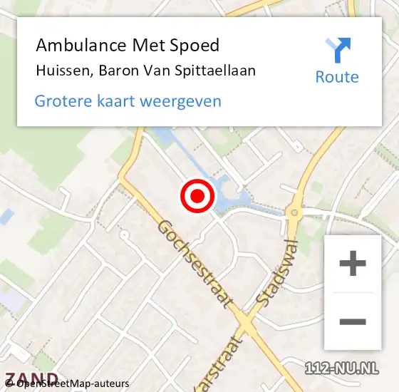 Locatie op kaart van de 112 melding: Ambulance Met Spoed Naar Huissen, Baron Van Spittaellaan op 7 juni 2019 21:32
