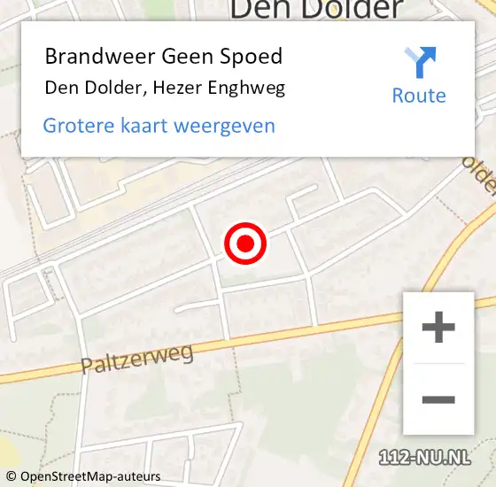 Locatie op kaart van de 112 melding: Brandweer Geen Spoed Naar Den Dolder, Hezer Enghweg op 7 juni 2019 22:09