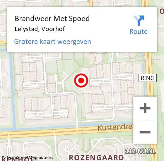 Locatie op kaart van de 112 melding: Brandweer Met Spoed Naar Lelystad, Voorhof op 7 juni 2019 22:18